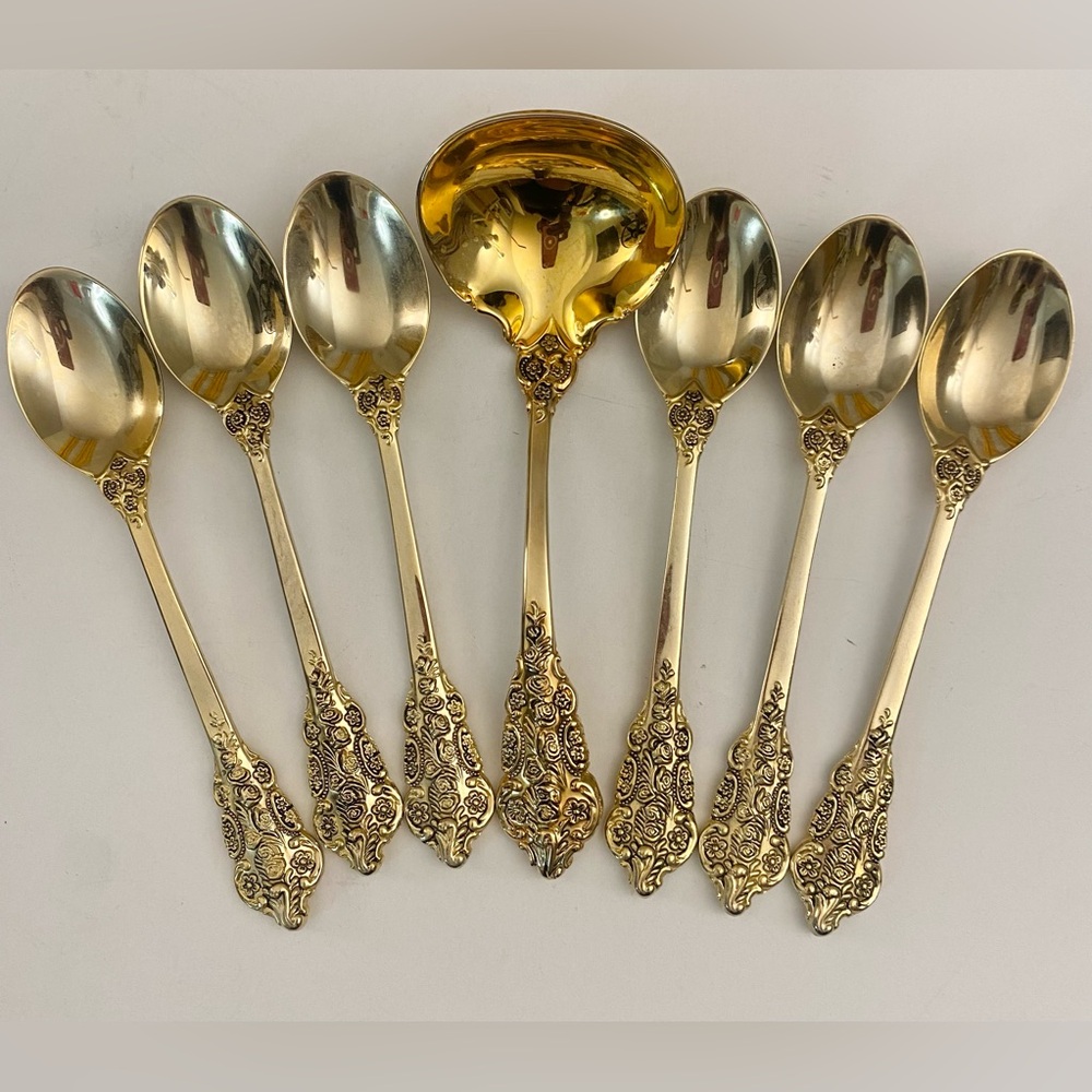 F.B. Rogers Golden French Rose gold electroplated flatware (7 pieces)